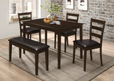 Guillen 5 - piece Dining Set with Bench Cappuccino and Dark Brown | Coaster | Home Elegance USA