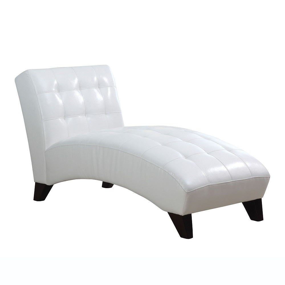 Acme - Anna Lounge Chaise 15037 White Synthetic Leather