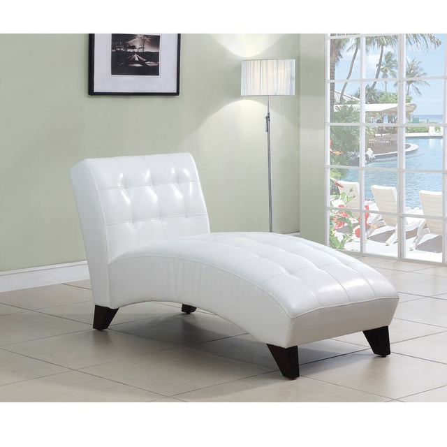 Anna Lounge Chaise 15037 White Synthetic Leather | Acme - 15037 - Home Elegance USA - 1