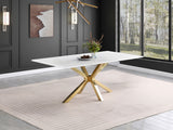 Venera Rectangular 79-inch Faux Marble Dining Table White - Home Elegance USA