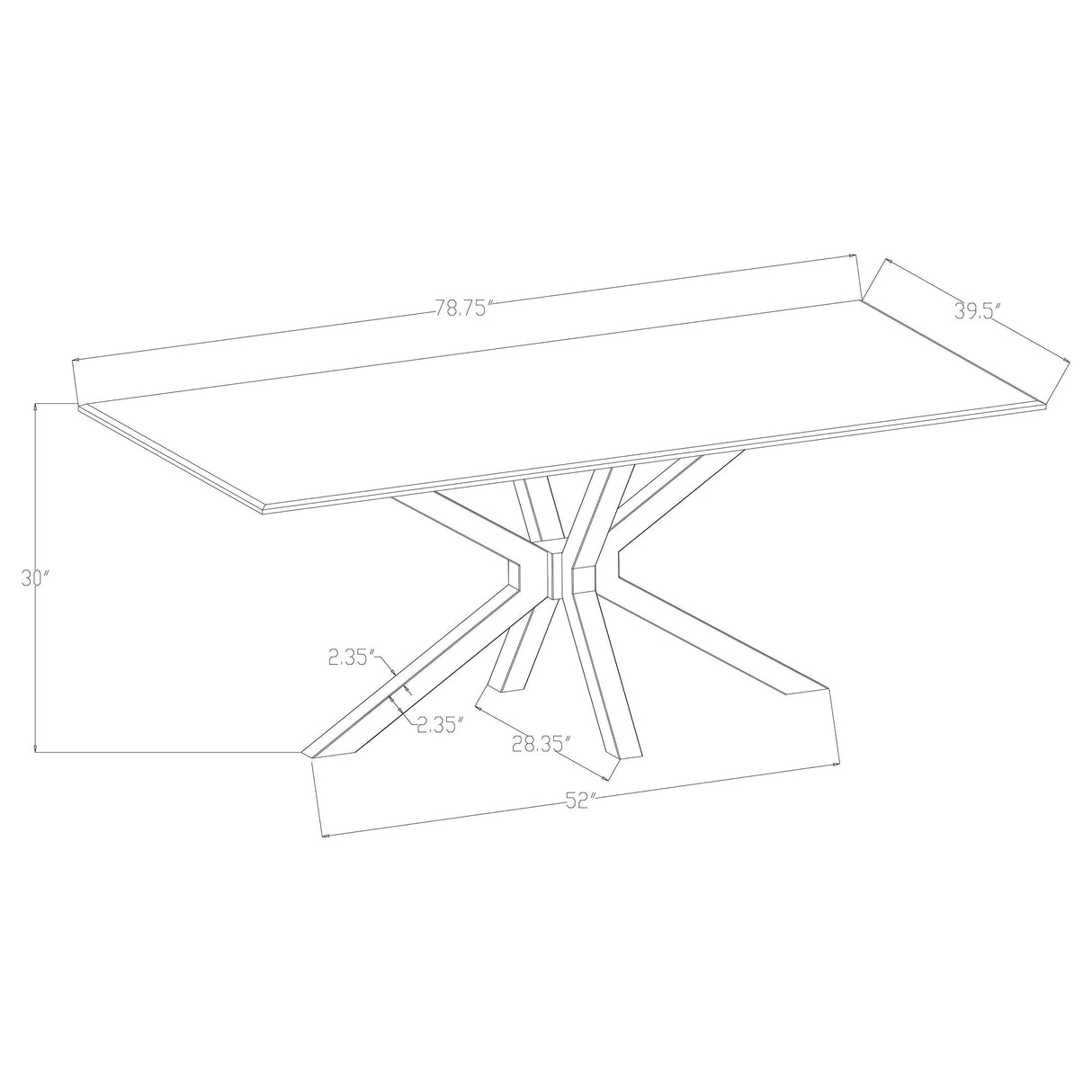 Venera Rectangular 79-inch Faux Marble Dining Table White - Home Elegance USA