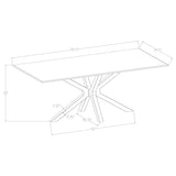 Venera Rectangular 79-inch Faux Marble Dining Table White - Home Elegance USA
