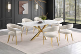 Venera Rectangular 79-inch Faux Marble Dining Table White - Home Elegance USA