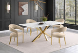 Venera Rectangular 79-inch Faux Marble Dining Table White - Home Elegance USA
