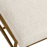 Karleen Plush Small Brass Bench - White / Gold by Uttermost - View 6