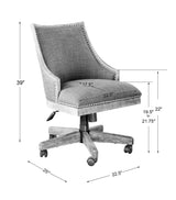 Aidrian Desk Chair Charcoal - Dark Gray by Uttermost - View 9