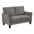 Modern Contemporary Upholstered Loveseat Brown Gray Plush Seat Comfort Durable Solid Wood Living Room Furniture 1pc