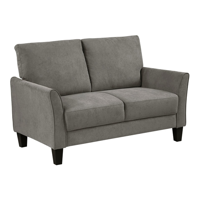 Modern Contemporary Upholstered Loveseat Brown Gray Plush Seat Comfort Durable Solid Wood Living Room Furniture 1pc