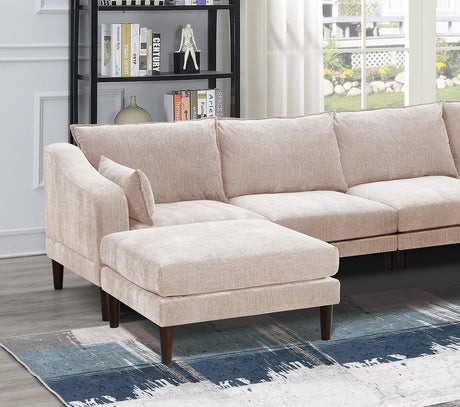 Modern Gorgeous 6pcs Modular Sectional Set Armless Chairs One Arm Chair Ottoman U-Shaped Couch Living Room Furniture - sold by Home Elegance USA