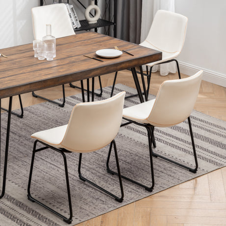 Aryven Industrial 7-Piece Dining Set, Antique White - sold by Home Elegance USA