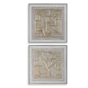 Unpredictable Hand Painted Canvases (Set of 2) - Gray by Uttermost - View 1