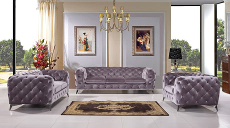 Delilah Modern Grey Fabric Sofa Set - View Image 1