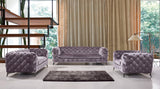 Delilah Modern Grey Fabric Sofa Set - View Image 1