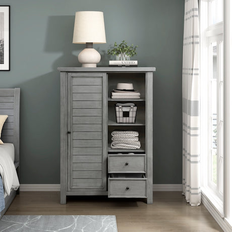 Logandale Antique Gray Platform Storage Bedroom Set – Homelegance - sold by Home Elegance USA