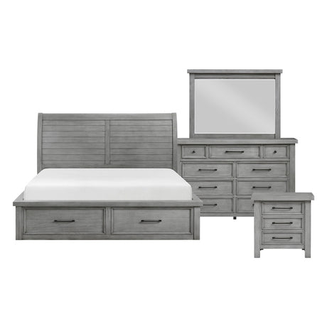 Logandale Antique Gray Platform Storage Bedroom Set – Homelegance - sold by Home Elegance USA