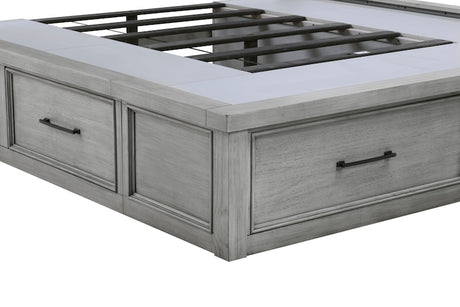 Logandale Antique Gray Platform Storage Bedroom Set – Homelegance - sold by Home Elegance USA