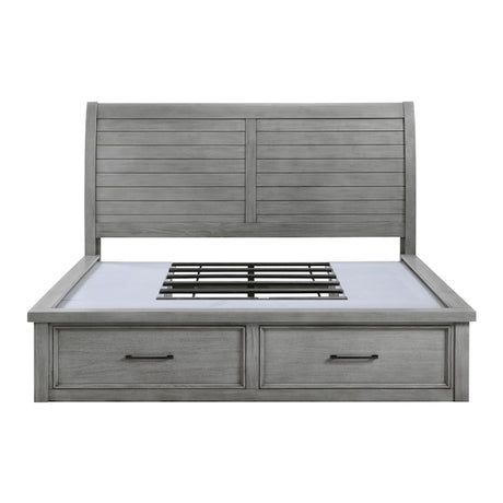 Logandale Antique Gray Platform Storage Bedroom Set – Homelegance - sold by Home Elegance USA