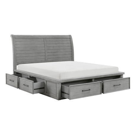 Logandale Antique Gray Platform Storage Bedroom Set – Homelegance - sold by Home Elegance USA