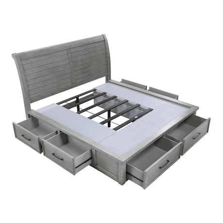Logandale Antique Gray Platform Storage Bedroom Set – Homelegance - sold by Home Elegance USA