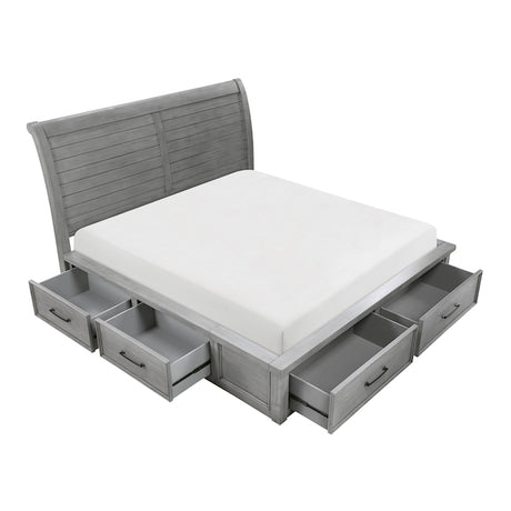 Logandale Antique Gray Platform Storage Bedroom Set – Homelegance - sold by Home Elegance USA