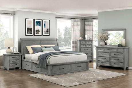 Logandale Antique Gray Platform Storage Bedroom Set – Homelegance - sold by Home Elegance USA