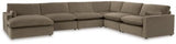 Ashley Cocoa Sophie 15706S6 6 - Piece Sectional with Chaise - Velvet - 15706S6 - Home Elegance USA - 1