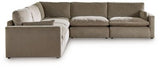 Ashley Cocoa Sophie 15706S5 5 - Piece Sectional - Velvet | Home Elegance USA