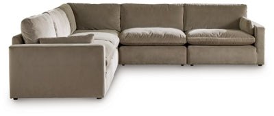 Ashley Cocoa Sophie 15706S5 5 - Piece Sectional - Velvet - 15706S5 - Home Elegance USA - 1