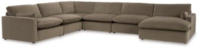 Ashley Cocoa Sophie 15706S7 6 - Piece Sectional with Chaise - Velvet - 15706S7 - Home Elegance USA - 1