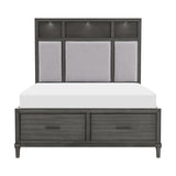 Cama Queen con plataforma Wittenberry en gris 1573-1* | Homelegance
