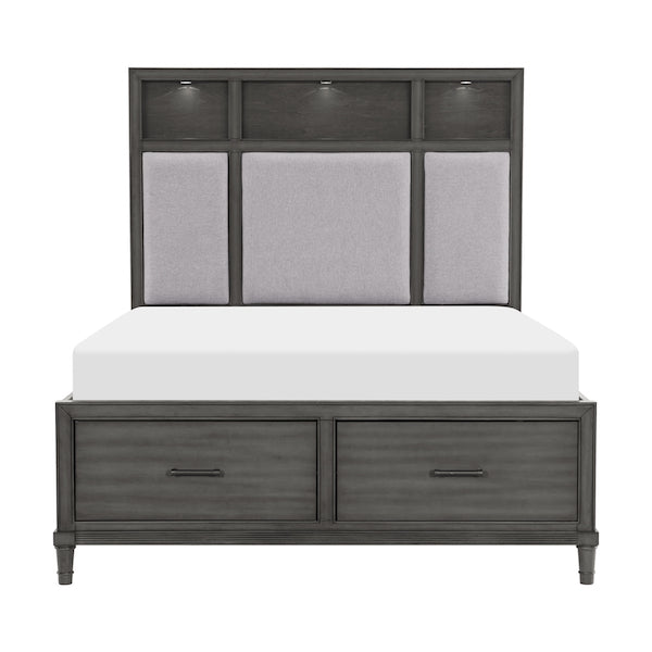 Cama con plataforma Wittenberry Eastern King en gris 1573K-1Ek* | Homelegance