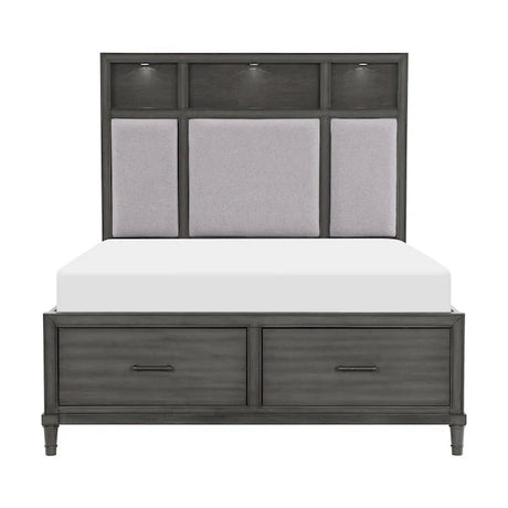 Wittenberry 5 Piece Queen Platform Bedroom Set In Gray 1573-1-5Set | Homelegance - sold by Home Elegance USA