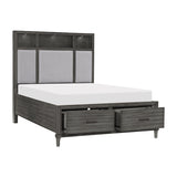 Cama Queen con plataforma Wittenberry en gris 1573-1* | Homelegance