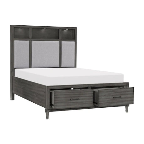 Wittenberry Queen Platform Bed In Gray 1573-1* | Homelegance - sold by Home Elegance USA