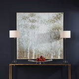 Cotton Woods Hand Painted Canvas - Light Blue / Light Brown by Uttermost - View 2