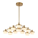 Wedge 12 Light LED Brass Chandelier White / Gold - Gold / White by Uttermost - View 6