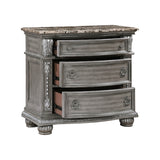 Bennington Gray Sleigh Bed Bedroom Set with Marble Tops – Homelegance - Home Elegance USA