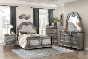 Bennington Gray Sleigh Bed Bedroom Set with Marble Tops – Homelegance - sold by Home Elegance USA