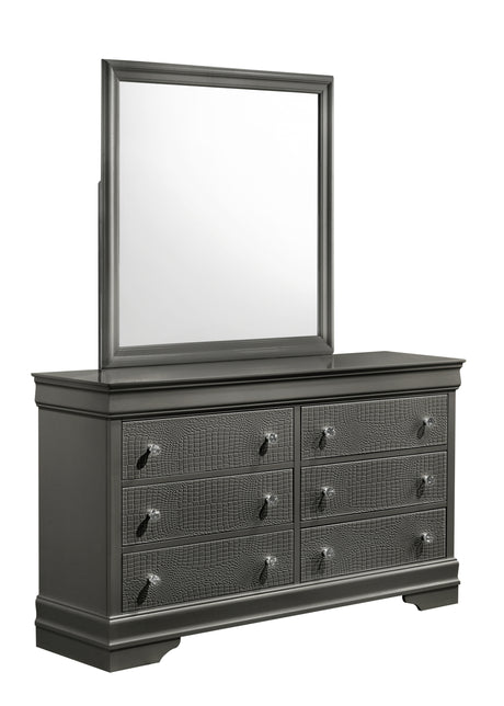 Blaze Upholstered Modern Style 4 Pc Queen Bedroom Set with LED Headboard Made with Wood in Metallic Gray(CA WAREHOUSE) - sold by Home Elegance USA