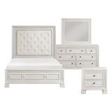 Theodora Pearl White Bedroom Set with Tufted Headboard – Modern Classic 1596