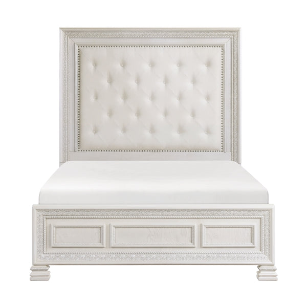 Theodora Pearl White Bedroom Set with Tufted Headboard – Modern Classic 1596