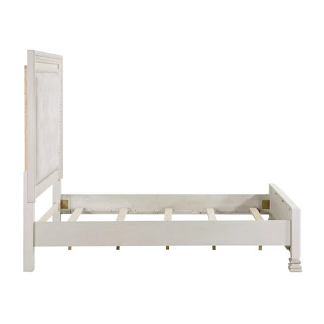 Theodora Pearl White Bedroom Set with Tufted Headboard – Modern Classic 1596 - sold by Home Elegance USA