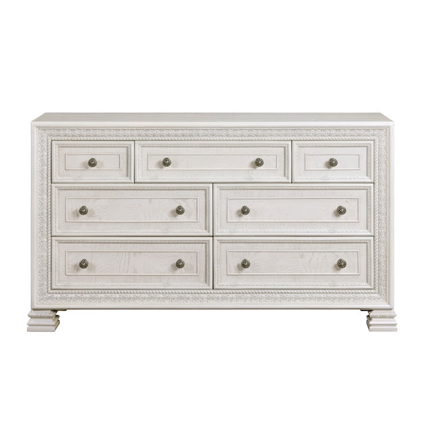 Theodora Pearl White Bedroom Set with Tufted Headboard – Modern Classic 1596