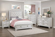 Theodora Pearl White Bedroom Set with Tufted Headboard – Modern Classic 1596 - sold by Home Elegance USA