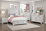 Theodora Pearl White Bedroom Set with Tufted Headboard – Modern Classic 1596