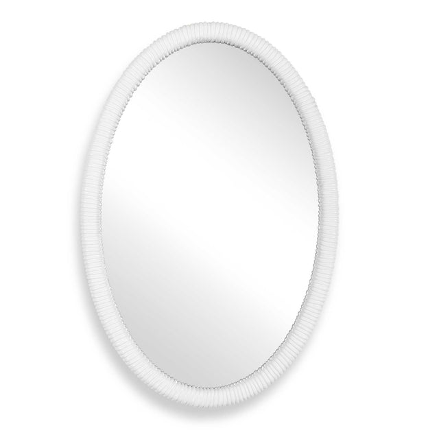Bali Ribbed Oval Mirror - White by Uttermost - View 1