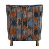 Lainey Upholstered Ikat Armchair Blue / Brown / Orange - Blue / Dark Brown by Uttermost - View 6