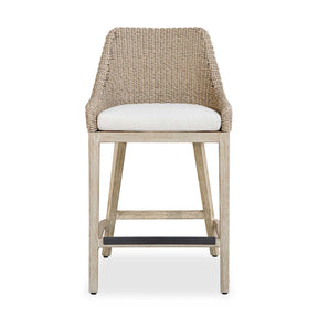 Paloma Outdoor Wicker Counter Stool Brown / Gray / White - Light Brown / White by Uttermost - View 1