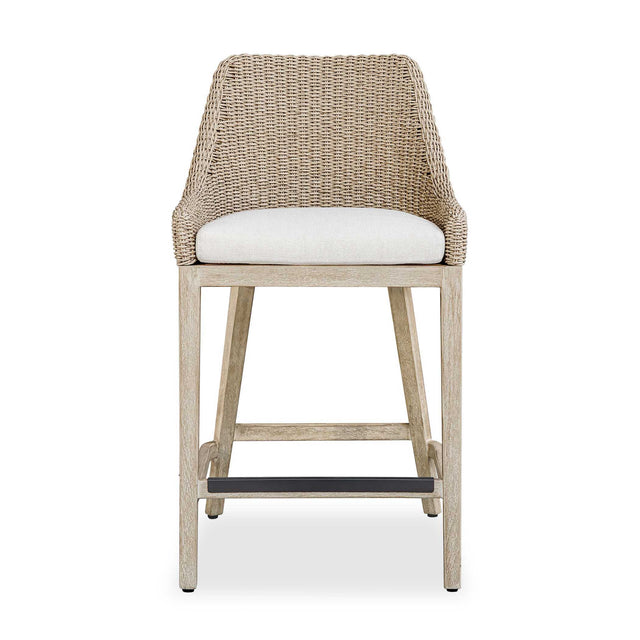Paloma Outdoor Wicker Counter Stool Brown / Gray / White - Light Brown / White by Uttermost - View 1