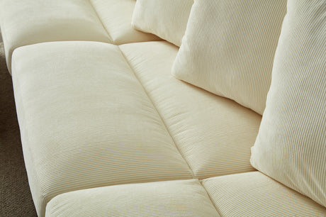 Modular Sectional Sofa,5 Seater Oversized Convertible L & U Shaped Couch, Corduroy Fabric - sold by Home Elegance USA